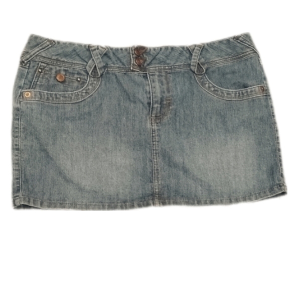 So Wear It Declare It Y2k Mini Skirt Denim Jean 2000s Preppy StreetWear Hiphop - Picture 1 of 6